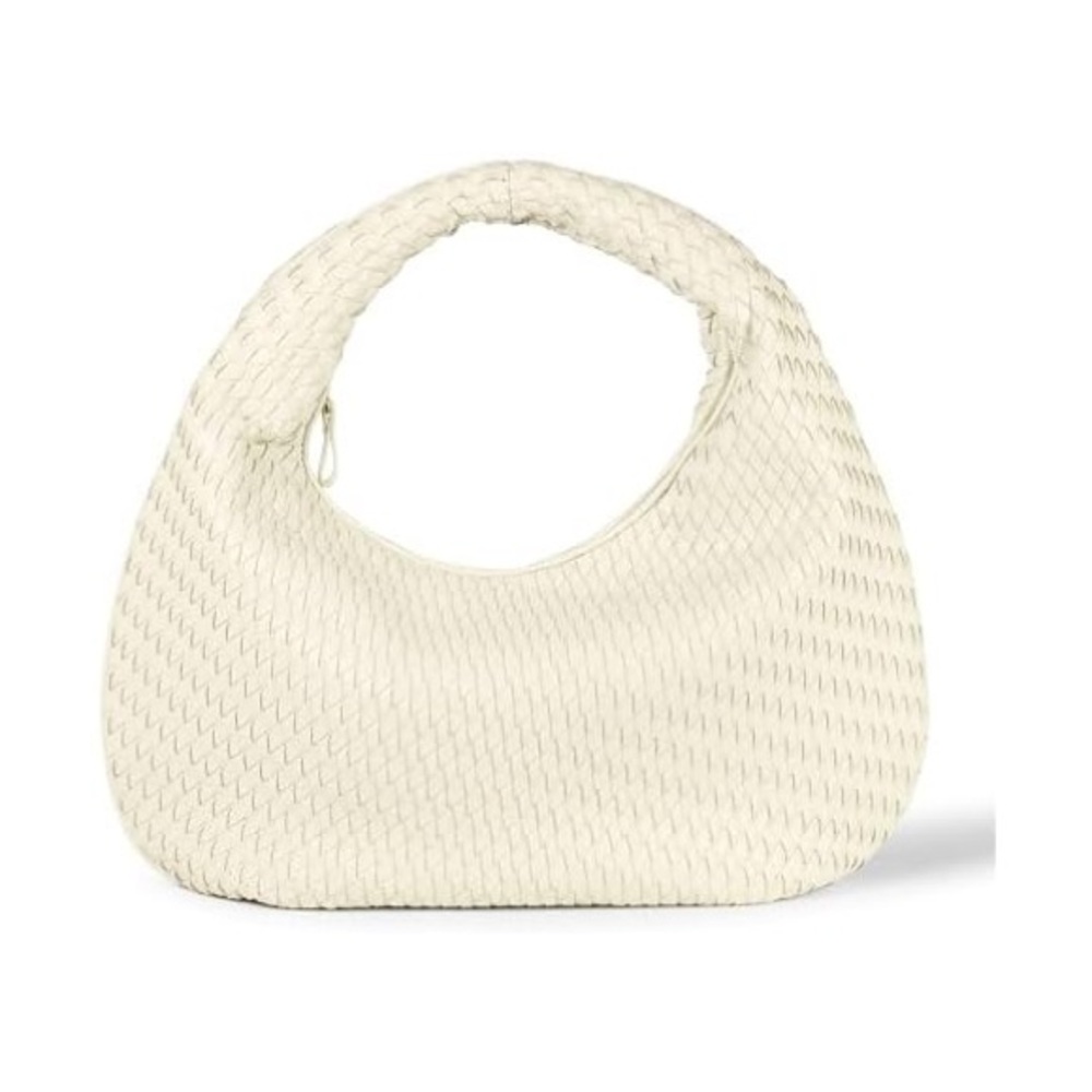 NWT Amazon Essentials Woven Shoulder Bag - Cream Off-White